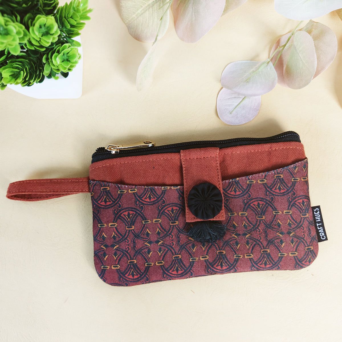Long Mini Wallet - Maroon Knot