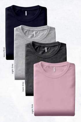 Pack 4 - Dark Grey, Light Grey, Navy Blue and Light Pink - Classic Crew-S