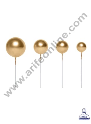 CAKE DECOR™ Golden Faux Balls Topper For Cake and Cupcake Decoration - 20 pcs Pack (SB-GoldenBall-20)