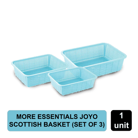 More Essentials Joyo Scottish Multipurpose Fruits/Vegetables Baskets Set Of 3, Size : 200,300,500 Ml