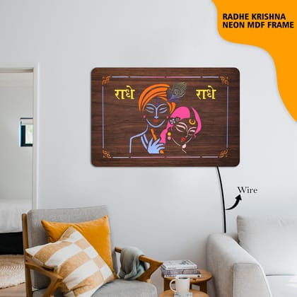 Neon MDf Radhe Krishna Frame-18*24