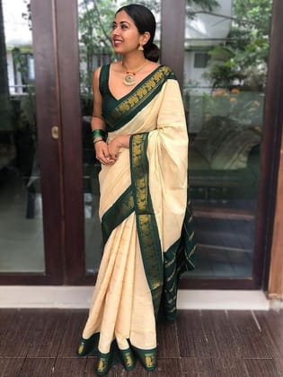 Woven Design Zari Silk Blend Banarasi Saree