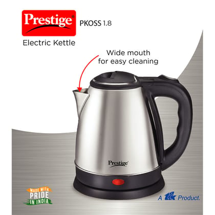 Prestige PKOSS Stainless Steel Electric Kettle 1500W, 1.8L (Silver)