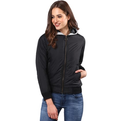 Campus Sutra Women Solid Stylish Casual Bomber Jacket-L - None