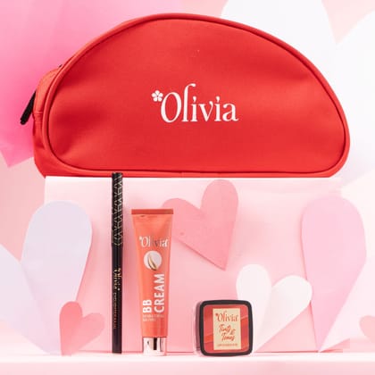 Olivia Everyday Makeup Look Set with BB Cream, Kajal, Lip Cheek Tint and Free Pouch