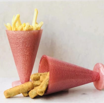 Cone Snack holder Pink Pack of 2