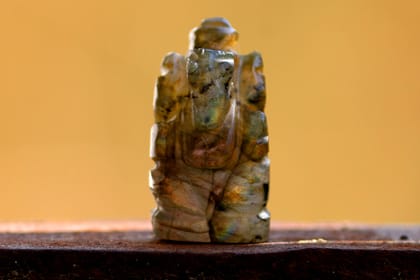 Labradorite Ganesha Idol for Spiritual Growth & Protection | Brahmatells-Medium