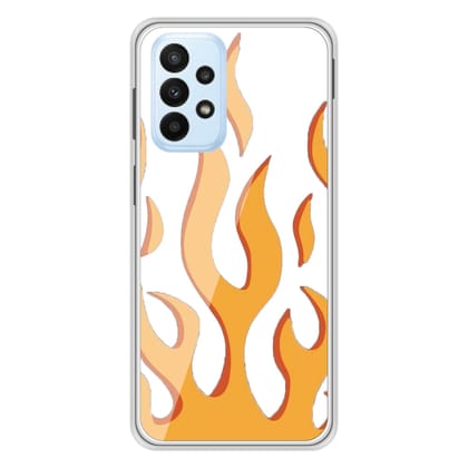 Orange Flames - Clear Printed Silicone Case For Samsung Models-Samsung Galaxy A2 Core