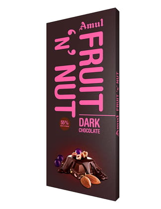 Amul Fruit N Nut, Dark Chocolate- 55% Rich In Cocoa