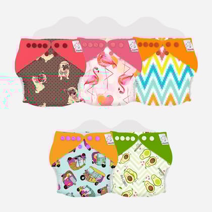Snugkins New Age Cloth Diapers with Soakers - Pack of 5