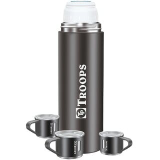 TP TROOPS Coffee Thermos Stainless Steel Vacuum Flask with Cup for Hot  Cold Drink TP-9117-Black