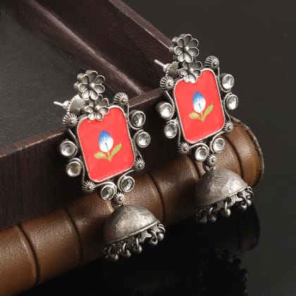Adorable Hand Painted Earrings | Sarichka-Red
