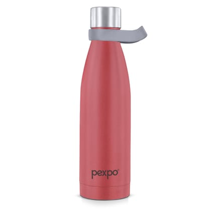 Pexpo Stainless Steel Hot and Cold Vacuum Insulated Flask, 500ml, Crimson Red, Evok | Lightweight & Keeps Drinks Hot/Cold for 24+ Hours