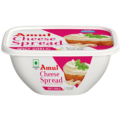 Amul Processed Cheese Spread - Spicy Garlic, Made from 100% Pure Milk, 200 g(Savers Retail)