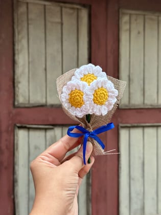 Crochet daisy mini bouquet