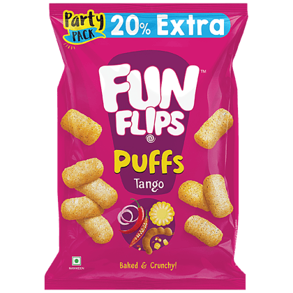 Fun Flips Puffs - Tango, Baked & Crunchy, Healthy Snacks, 75 G
