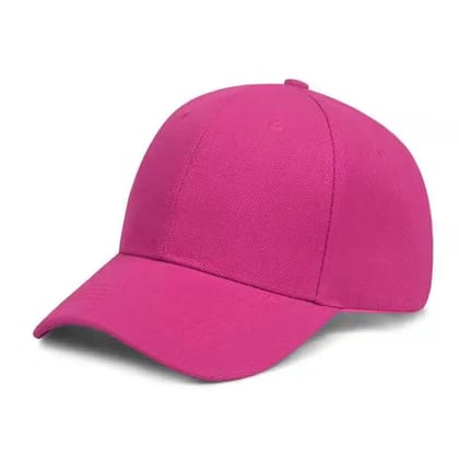 Pure Color Men's And Women's Leisure Sun Hat-Rose Red