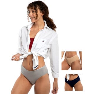 Ashleyandalvis Bamboo Micro Modal, Anti Bacterial, Skinny Soft, Premium Hipster Women Hipster Grey, Dark Blue, Beige Panty (Pack Of 3 )