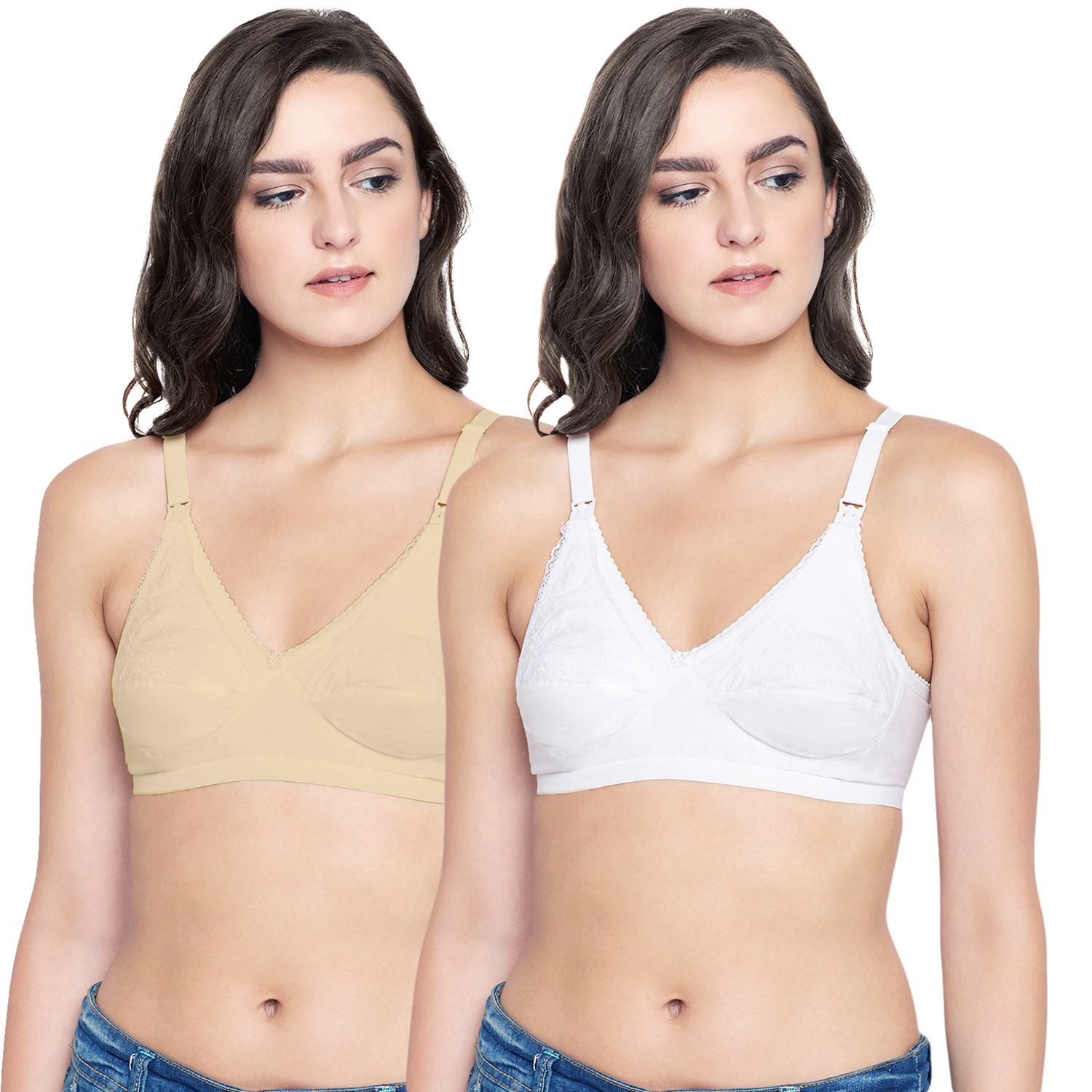 Bodycare Women Cotton Full Coverage Non Padded Regular Bra Pack - 2 E5539SW