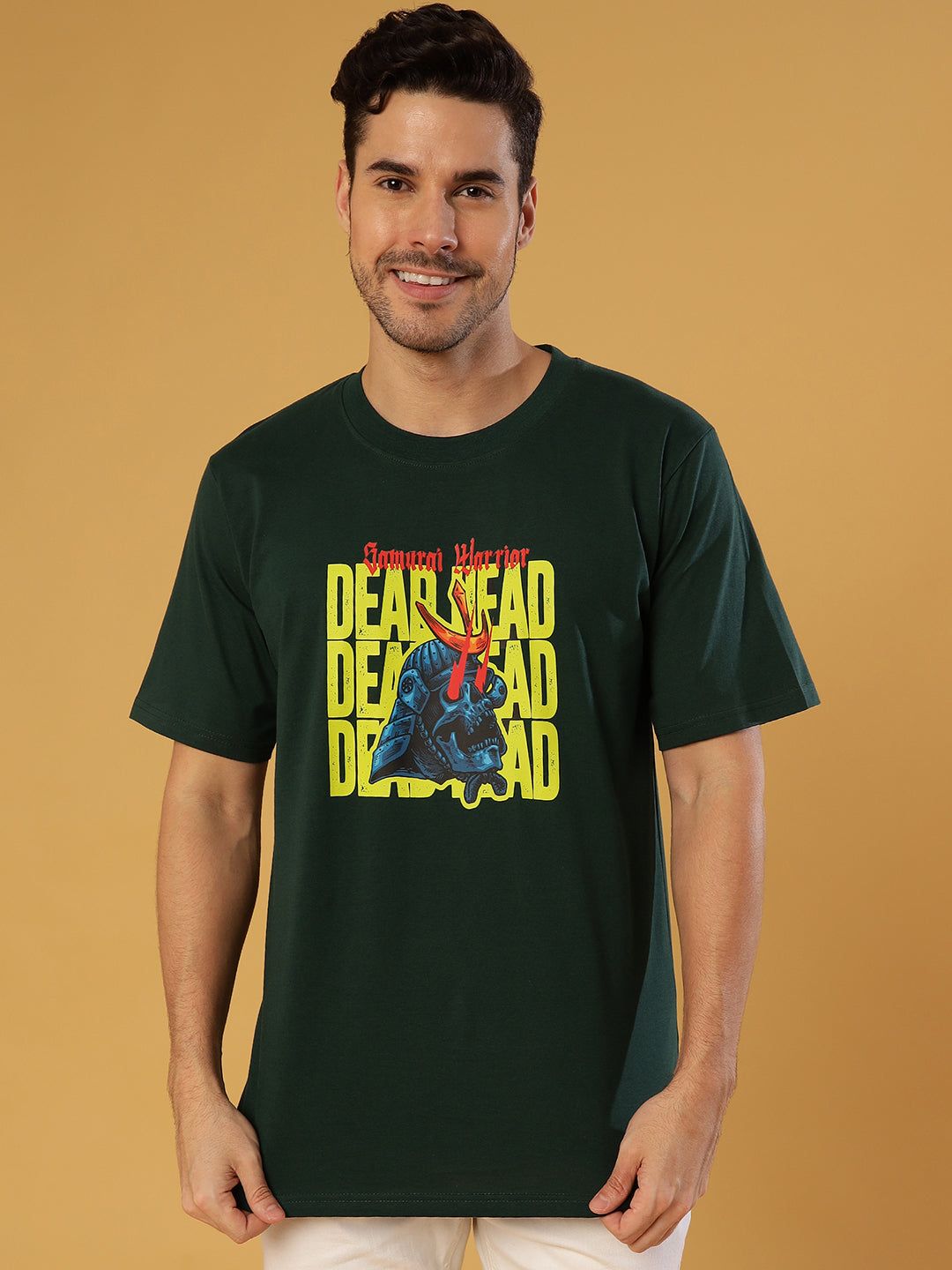 Dead Head Dark Green Regular T-Shirts-S / Green