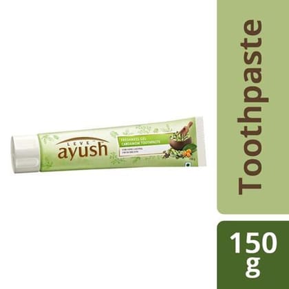 Lever Ayush Freshness Gel Natural Ayurvedic Cardamom Toothpaste, 150 g