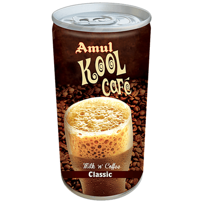 Amul Kool Cafe - Milk & Coffee, 200 Ml Can(Savers Retail)