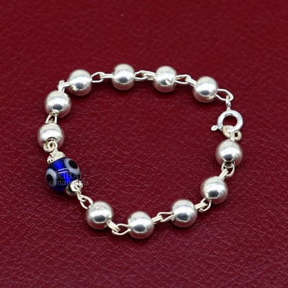 5" 925 sterling silver handmade beaded evil eye bracelet, amazing stylish unisex kids bracelet  jewelry nsbr474