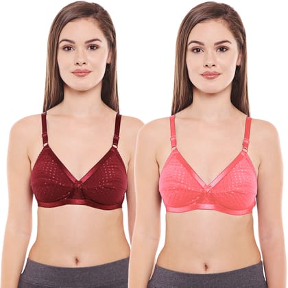 Bodycare Women Cotton Spandex Full Coverage Non Padded Regular Bra Pack - 2 E1528MHPI Bodycare Women Cotton Spandex Full Coverage Non Padded Regular Bra Pack - 2 E1528MHPI