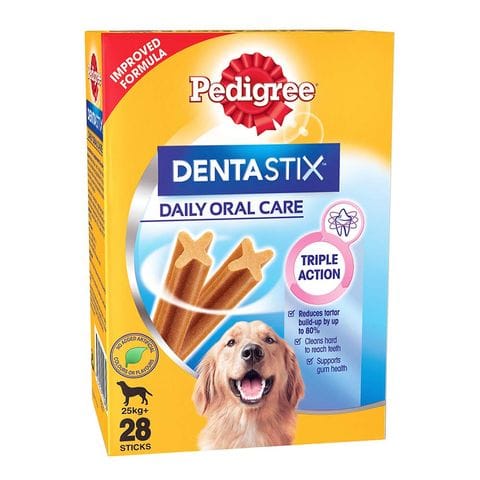 Pedigree Dentastix Large Breed (25 Kg+) Oral Care Dog Treat, Monthly Pack (28 Chew Sticks), 1.08 kg Box