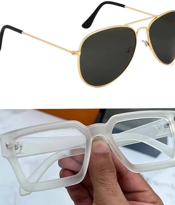 Elligator Multicolor Rectangular Sunglasses ( Pack of 2 ) - Medium