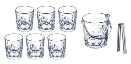 Sanjeev Kapoor Tokyo Ice Bucket Set of 8 Pcs, for Bar and Home, Big Size Ice Bucket Bar Accessories and Gift Item