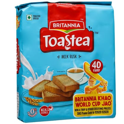 Britannia Milk Rusk Toastea Biscuits, 182 gm