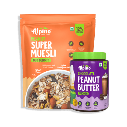 GOOD MORNING COMBO - Chocolate Peanut Butter Smooth 1kg & Super Muesli Nut Delight 400g - Value Pack