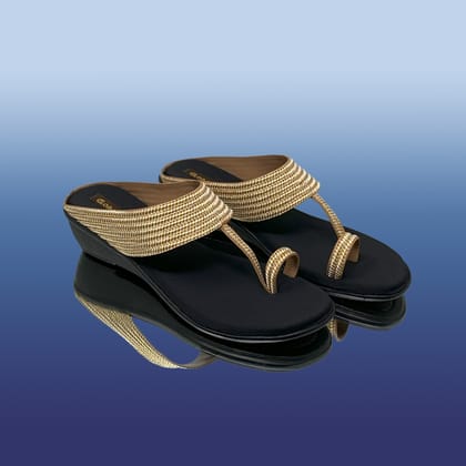 Beige Ethnic Wedge Sandals-Beige / 36