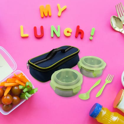 Airtight & Leak Proof Stainless Steel Container Multi Compartment Lunch Box Carry To All Type Lunch In Lunch Box & Premium Quality Lunch Box Ideal For Office, School Kids (Bite Lunch Box) (5867)