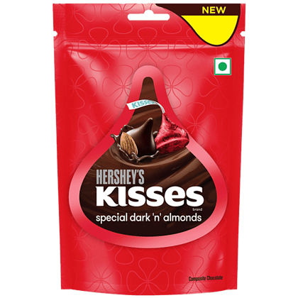 Hersheys Kisses Special Dark N Almonds Chocolate - Rich Flavour, 100.8 g