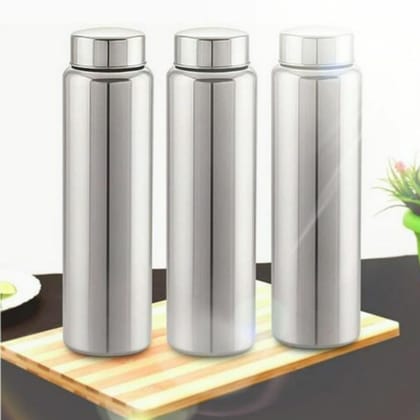 Stainless Steel Water Bottles Pack Of 3 Combo Set-1000 ml. / Silver