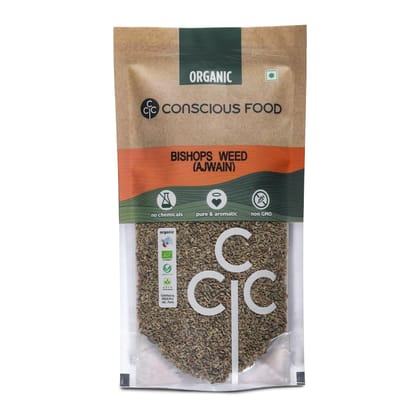 Conscious Food Organic Ajwain | 100G | Certified Organic | Carom Seeds, Bishop'S Weed | Chemical Free | Strong Flavour