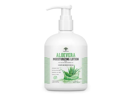 Aloevera Moisturizing Lotion with shea butter Vitamin E and coconut oil Paraben Free Sulphate free Mineral oil free for Face and Body 300ml