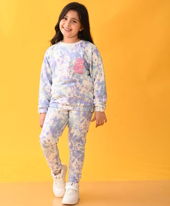 TIE DYE ECRU MELANGE TERRY SWEATSHIRT JOGGER SET - ECRU-0-6 MONTHS / 2N / ECRU