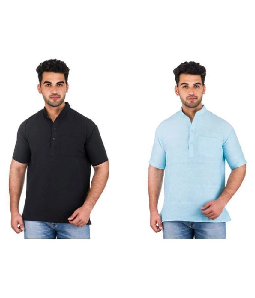 DESHBANDHU DBK Multi 100 Percent Cotton Kurta Pack of 2 - None