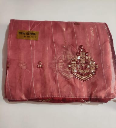 Ganpati saree collection Womens Ethentic Saree With Unstiched Blouse (06 meter) (Light Pink) - Pink