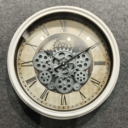 Royal Metal Gear Mechanical Clock Style 29-Antique / Dia: 17 inch / Metal