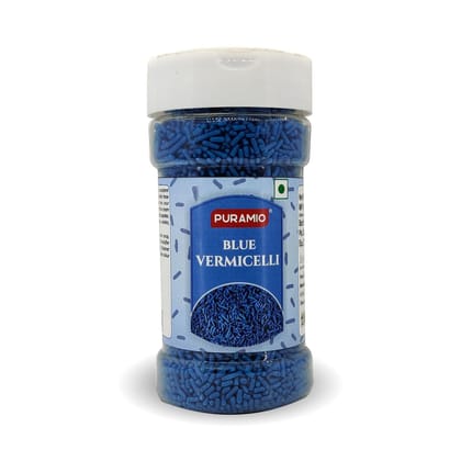 Puramio Blue Vermicelli Sprinkles For Cake Decoration, 125 gm