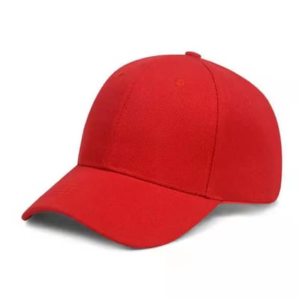 Pure Color Men's And Women's Leisure Sun Hat-Red