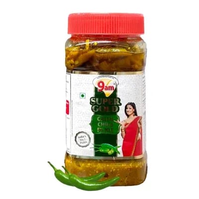 9am Super Gold Green Chilli Pickle