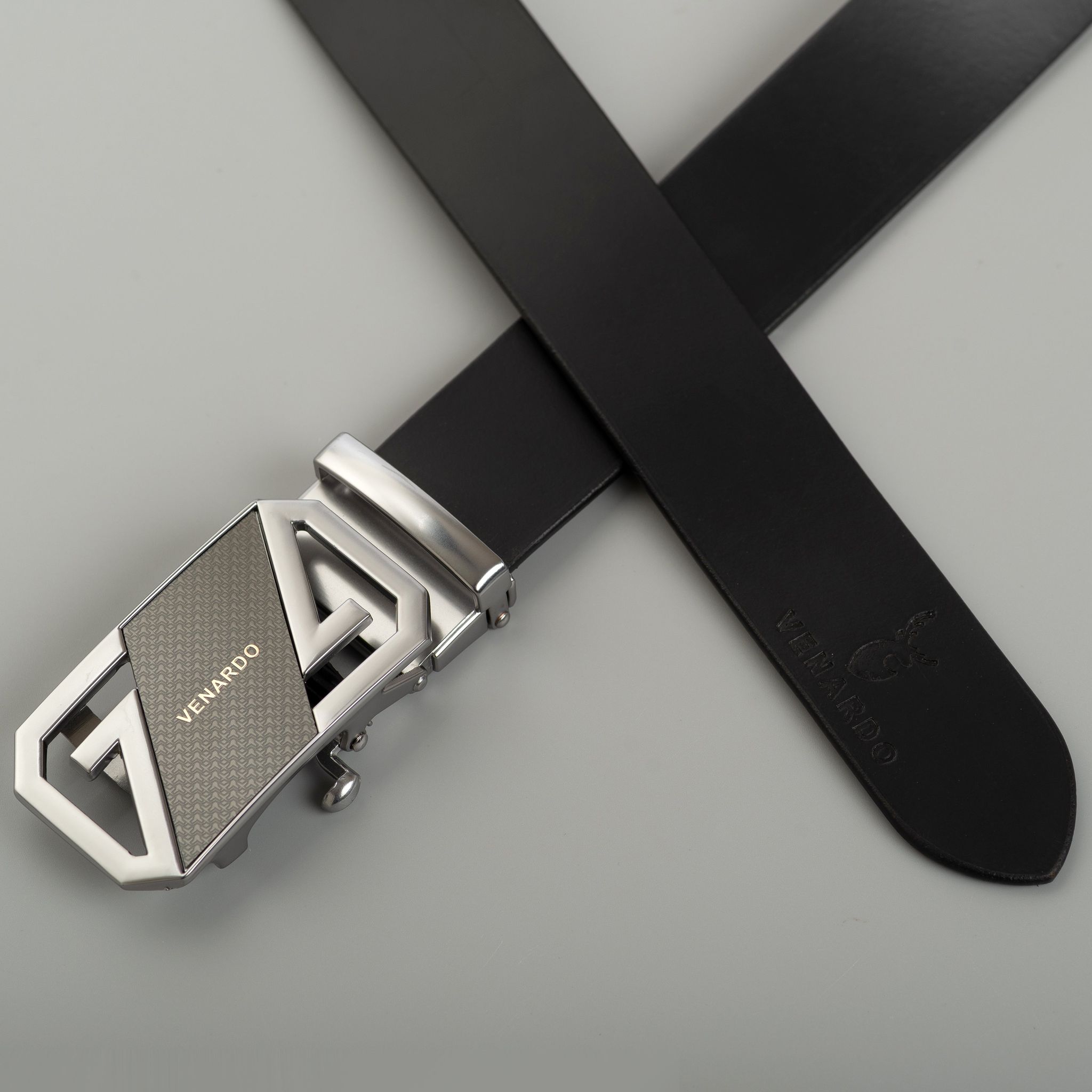 Venardo VINTOSS Genuine Leather Autolock Belt for Men - Perfect for Formal and Casual Wear - Adjustable-Adjustable