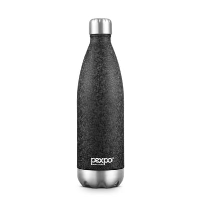 Pexpo Stainless Steel 24 Hrs Hot and Cold Vacuum Insulated ISI Certified Flask, 750ml, Black, Set of 1, Electro | Thermosteel Bottle | Office | School | Home | Kitchen | Travel | Hiking