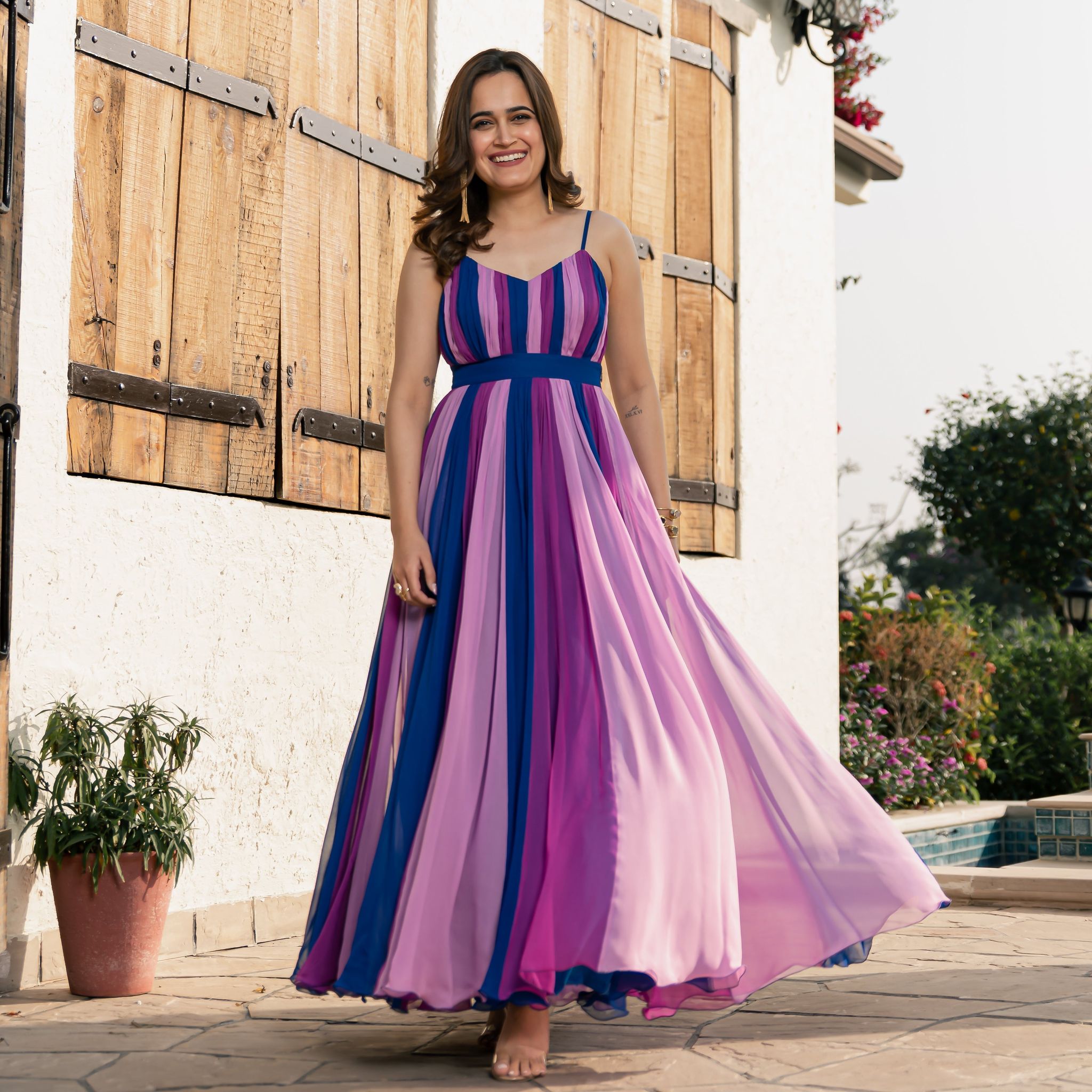 Blossom Burst Backless Dress-XS