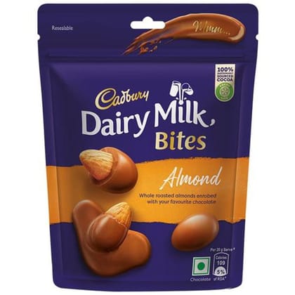 Cadbury Dairy Milk Dairy Milk Bites - Almonds, Roasted & Chocolate Coated, Rich & Luscious Dessert, 40 g
